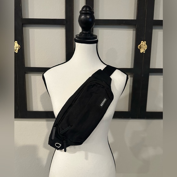Handbags - 3 Pocket Black Cross Body Bag